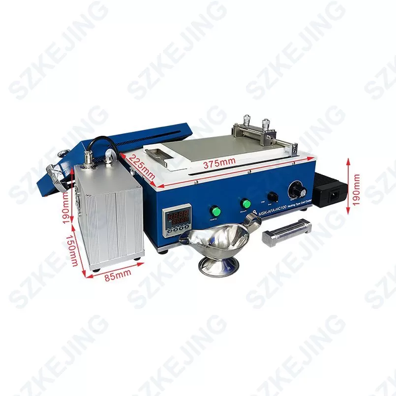 MSK-AFA-HC100-05 Mini Tape Casting Coater (190Lx90W mm) with Bottom Heated Vacuum Bed & Pump at 120ºC Max.-MSK-AFA-HC100