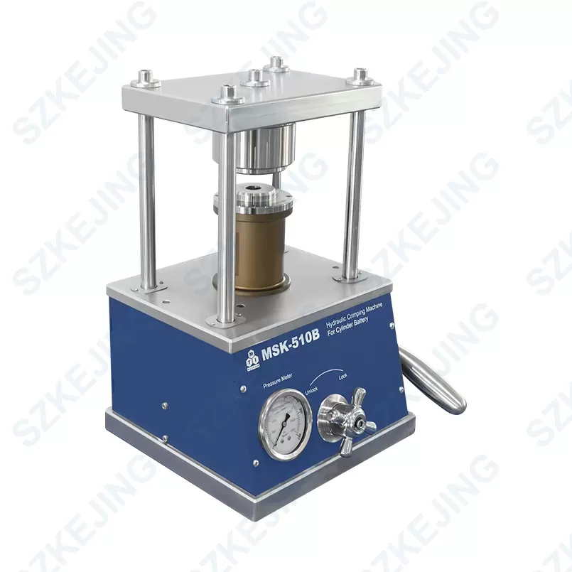MSK-510B-03 Hydraulic Crimping Machine for Cylindrical Cases (Optional: 32650, 26650, 21700, 18650, etc)-MSK-510B